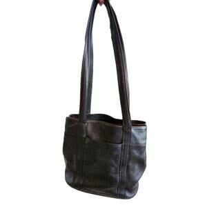 Orvis Black Pebbled Leather Tote Shoulder Bag